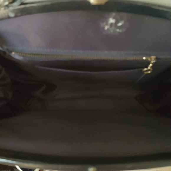 Vintage Mid Century Navy Blue Leather Handbag Purse - Picture 8 of 8